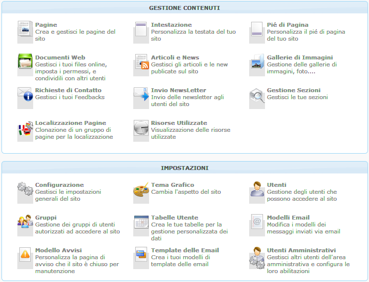 Pannello di Controllo di ObjectWeb